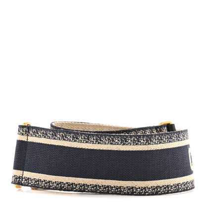 Christian Dior Canvas Embroidered Shoulder Strap Blue 2 of 5
