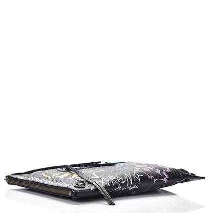 Balenciaga Agneau Classic Hardware Graffiti Small Pouch Black Multicolor 4 of 7