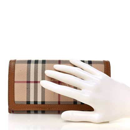 Burberry Haymarket Check Penrose Continental Wallet Chocolate 2 of 8