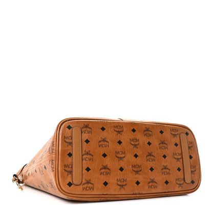 MCM Visetos Medium Liz Reversible Shopper Tote Cognac 4 of 15