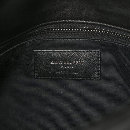 Saint Laurent Lambskin Quilted Monogram Monochrome Medium Loulou Puffer Chain Satchel Black 6 of 11