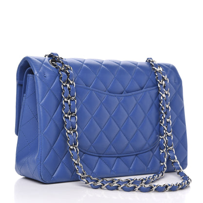 Chanel Lambskin Quilted Medium Double Flap Blue 3 of 14