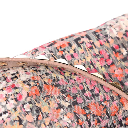 Fendi ENDI Zucchino Vitello Floral Studded Forever Mama Baguette Rosa Papaya Rosa Confetto 16 of 17