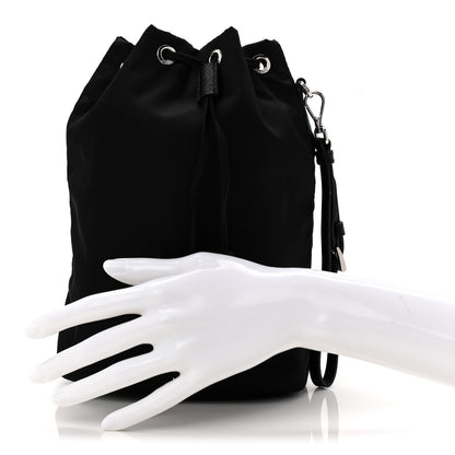 Prada Re-Nylon Vela Drawstring Wristlet Pouch Black 2 of 12