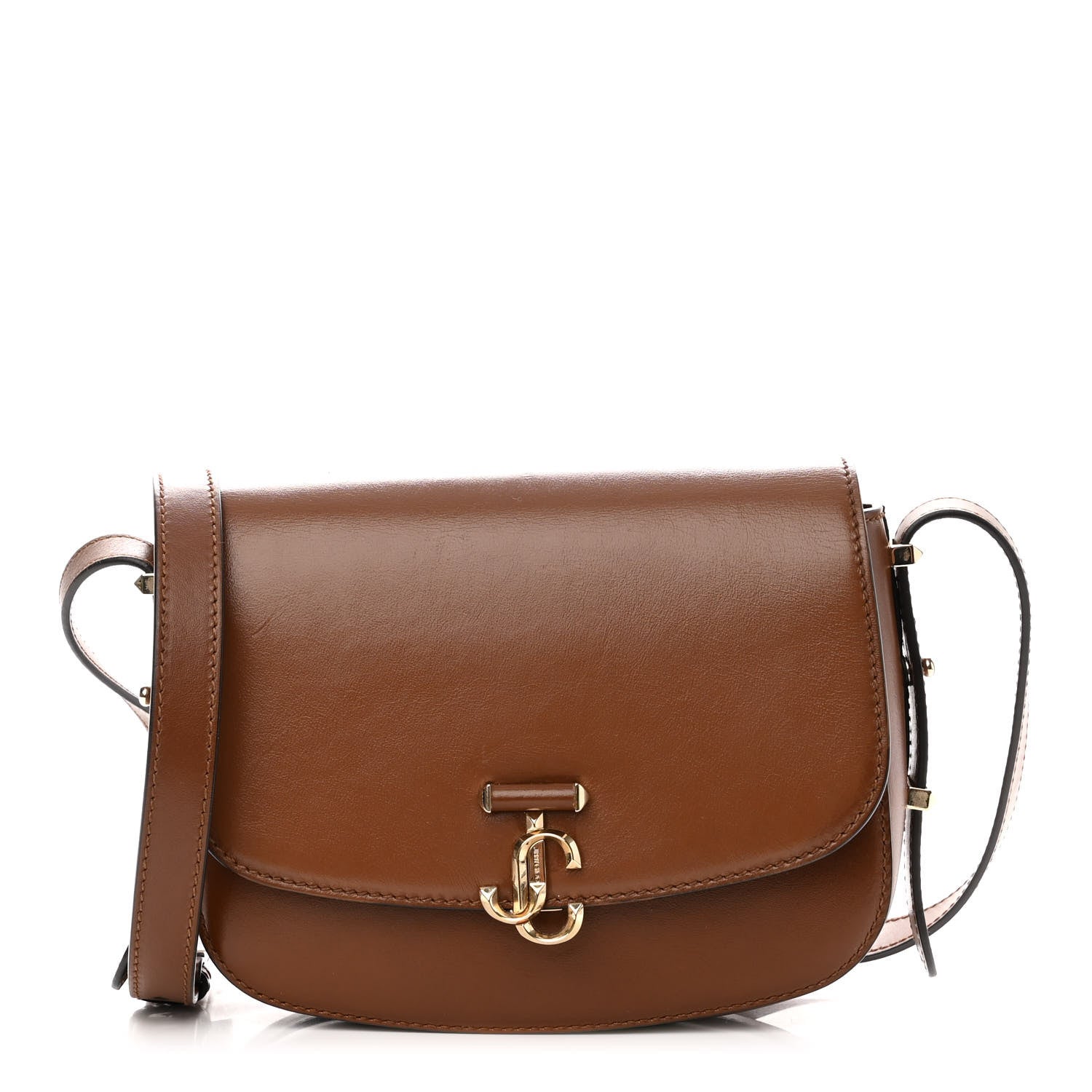 Jimmy Choo Calfskin Varenne Shoulder Bag Small Dark Tan 1 of 11