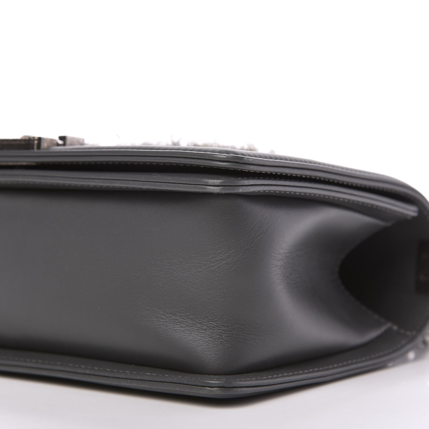 Chanel Tweed Calfskin Medium Boy Flap Grey 7 of 11