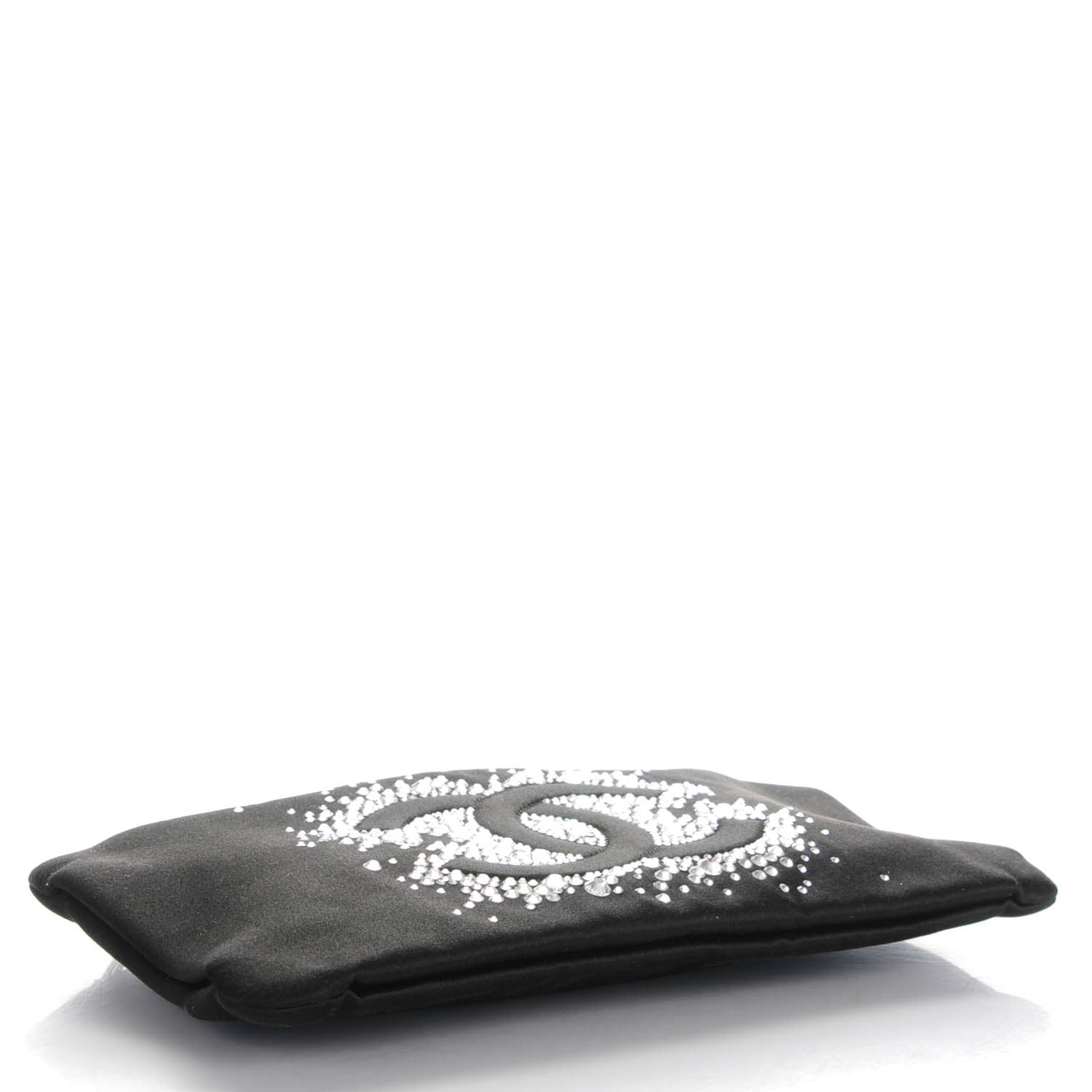 Chanel Satin Diamante Evening Clutch Bag Black 4 of 7