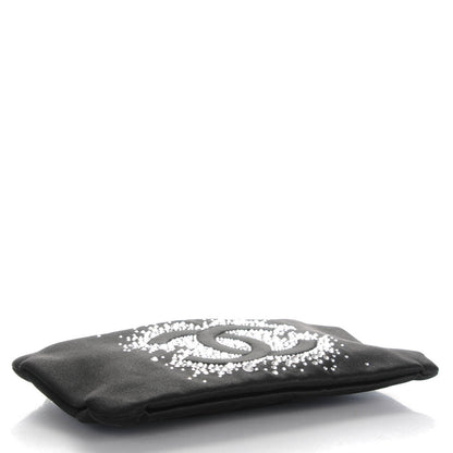 Chanel Satin Diamante Evening Clutch Bag Black 4 of 7