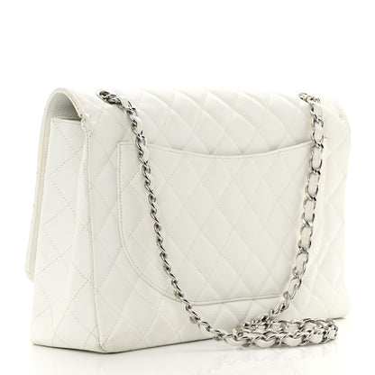 Chanel Caviar Quilted Maxi Single Flap White 3 of 18