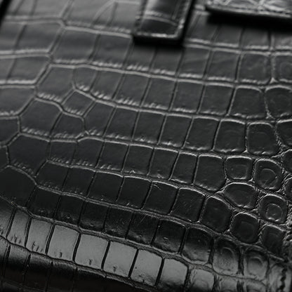 Saint Laurent Calfskin Crocodile Embossed Nano Sac De Jour Black 14 of 14
