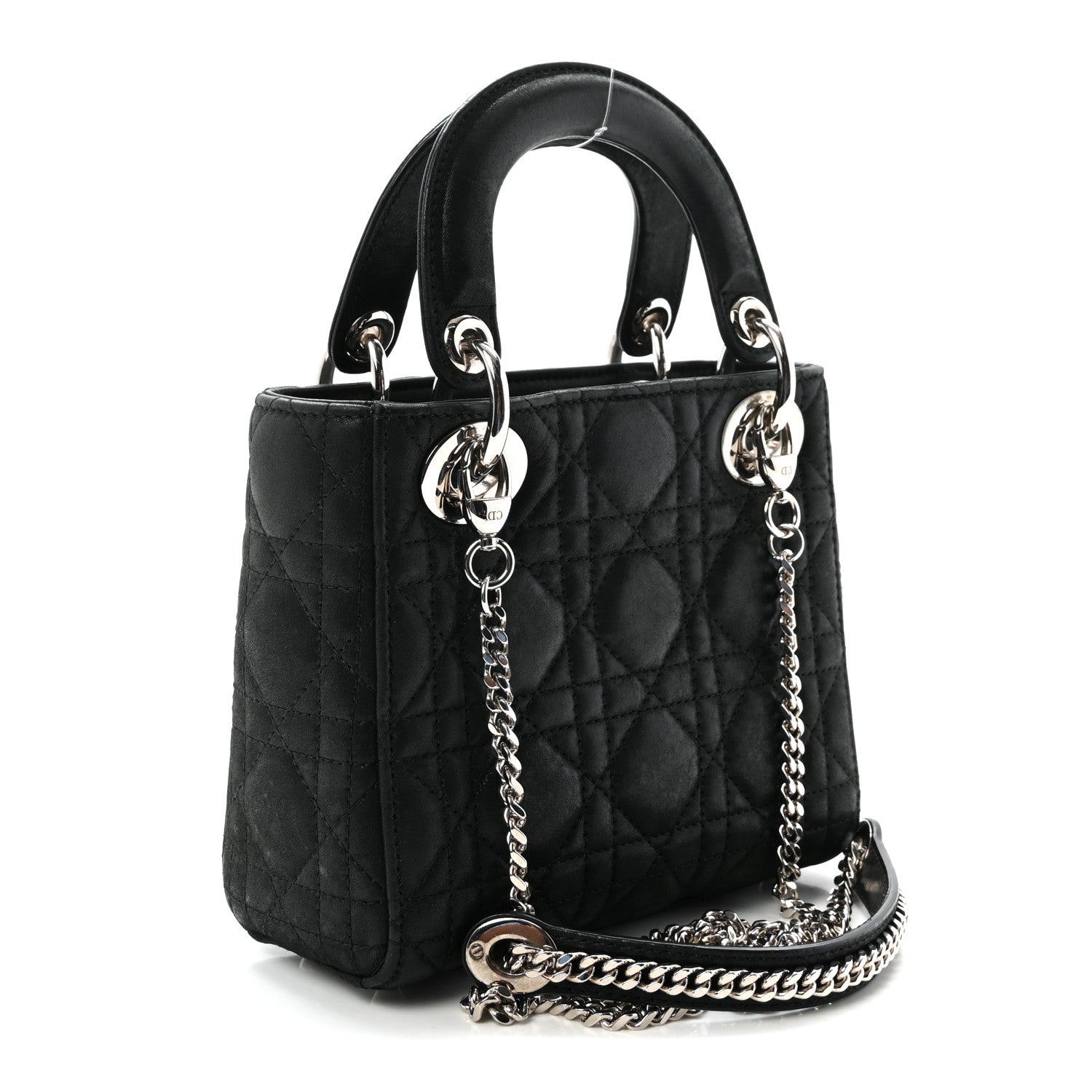 Christian Dior Metallic Calfskin Cannage Mini Lady Dior Black 3 of 9