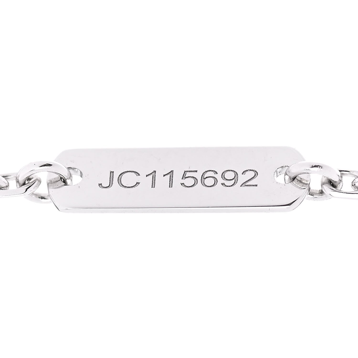 Van Cleef & Arpels 18K White Gold Chalcedony Vintage Alhambra Pendant Necklace 5 of 7