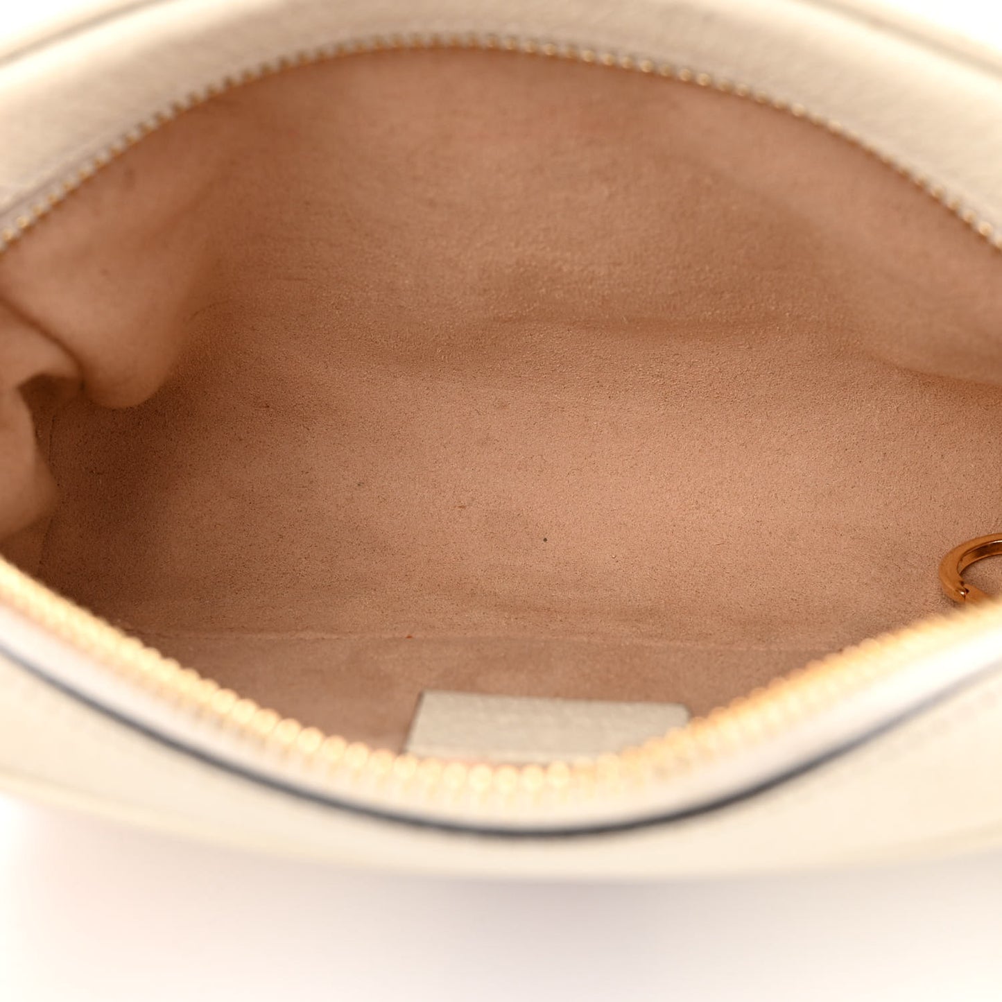 Textured Dollar Calfskin Web Mini Ophidia Shoulder Bag Mystic White