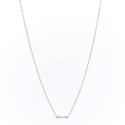 Tiffany 18K Rose Gold Diamond Fleur De Lis Key Bar Pendant Necklace 1 of 4