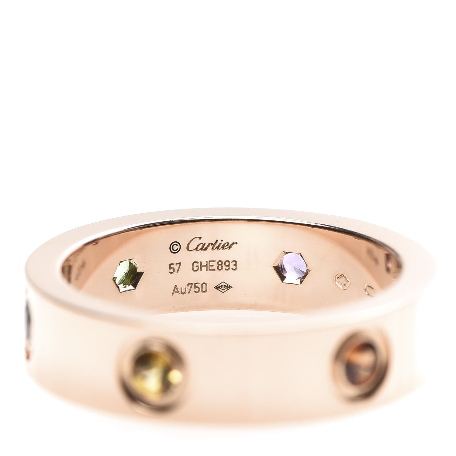 Cartier 18K Pink Gold Sapphire Garnet Amethyst 5.5mm LOVE Ring 57 8 5 of 5