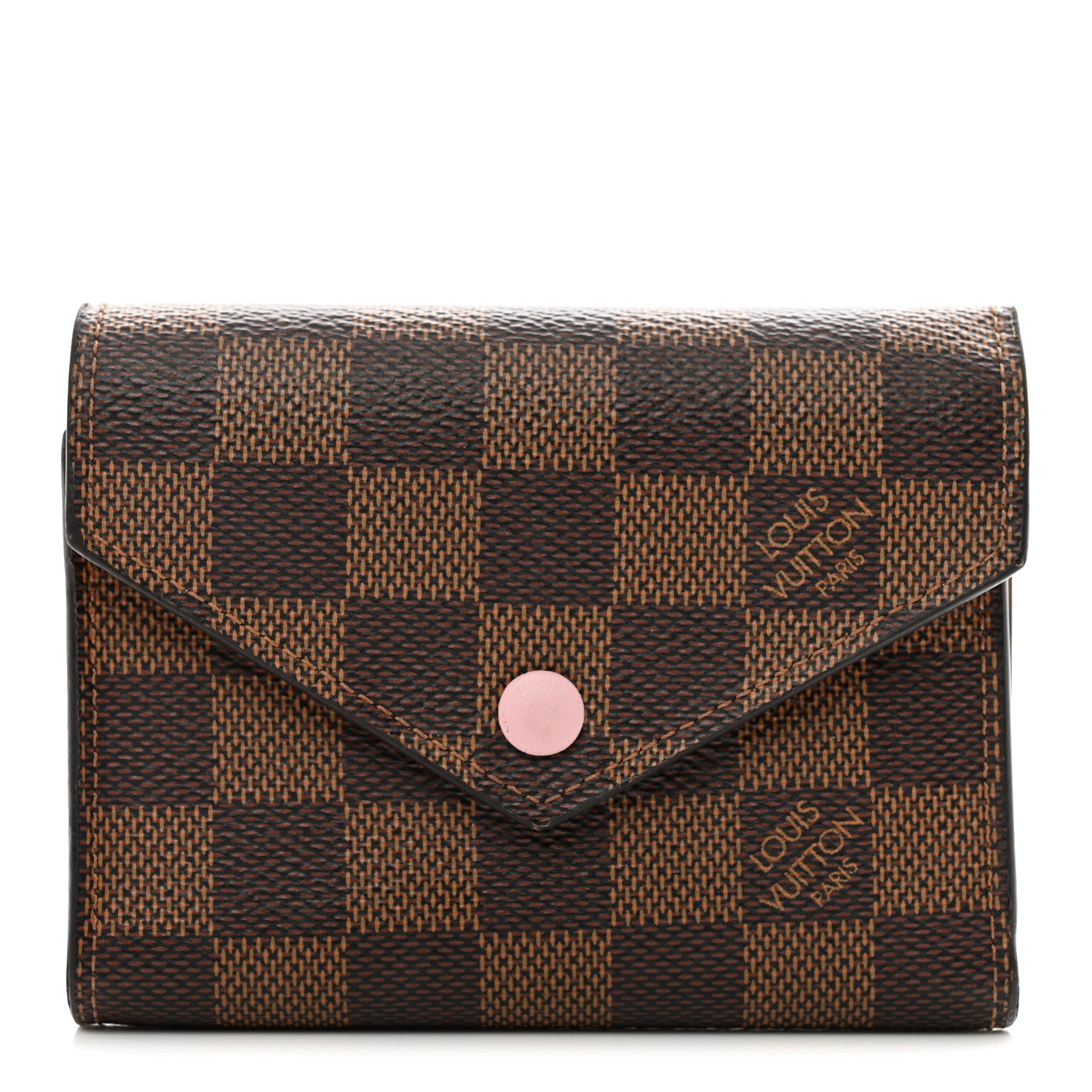 Louis Vuitton Damier Ebene Victorine Wallet Rose Ballerine 1 of 10