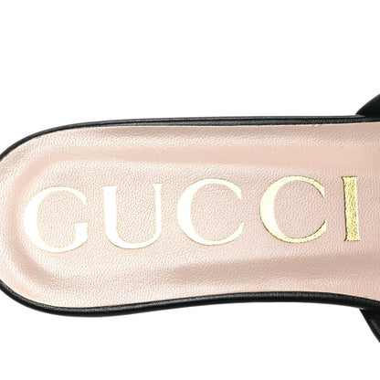 Gucci Nappa Matelasse GG Marmont Flat Slide Sandals 39.5 Black 7 of 8