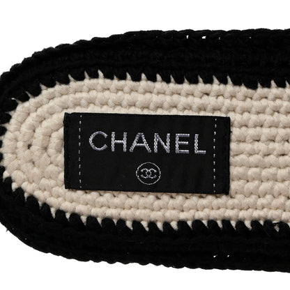 Chanel Crochet Mules 38 Ivory Black 6 of 9