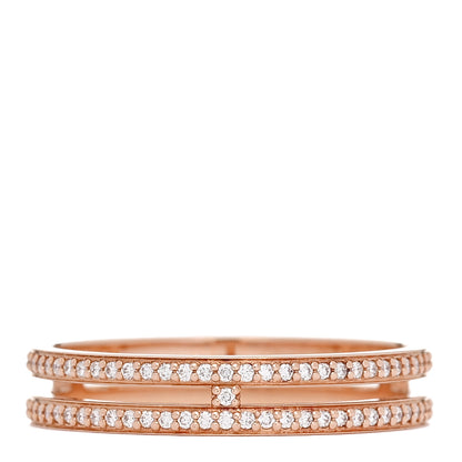 Hermes 18K Rose Gold Diamond Ariane Wedding Band Ring 54 6.75 3 of 5