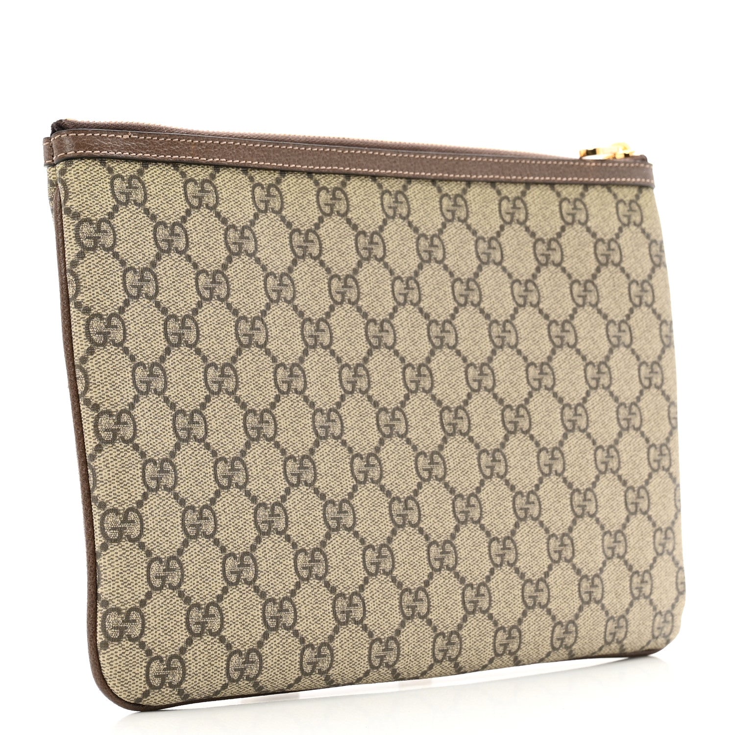 Gucci GG Supreme Monogram Large Ophidia Pouch Clutch Brown 3 of 7