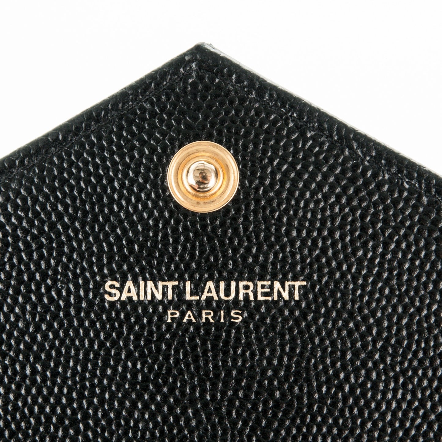 Grain De Poudre Matelasse Chevron Monogram Envelope Chain Wallet Black