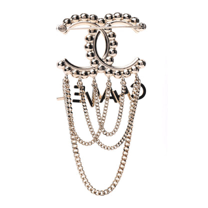 Chanel Metal Crystal Bow-tiful CC Chain Brooch Gold 3 of 5