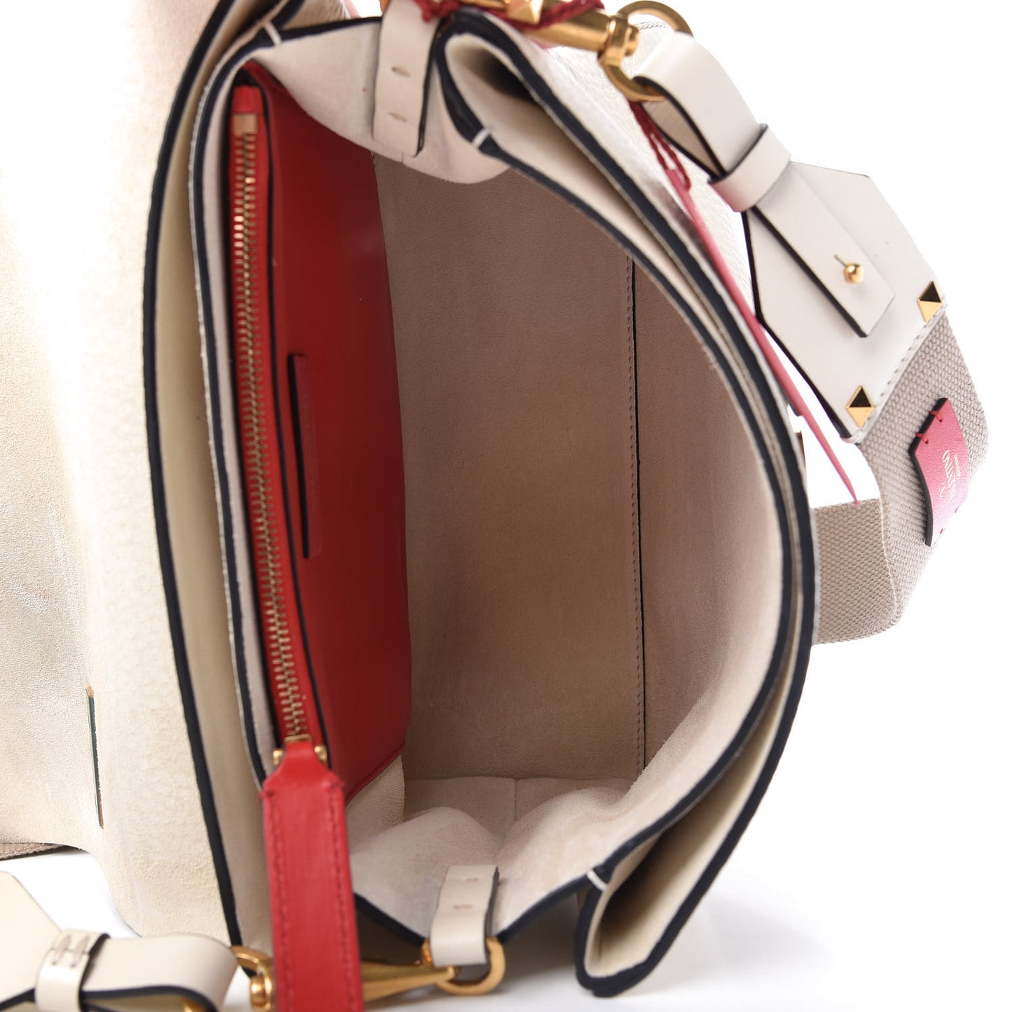 Pebbled Calfskin VRing Shoulder Bag Light Ivory