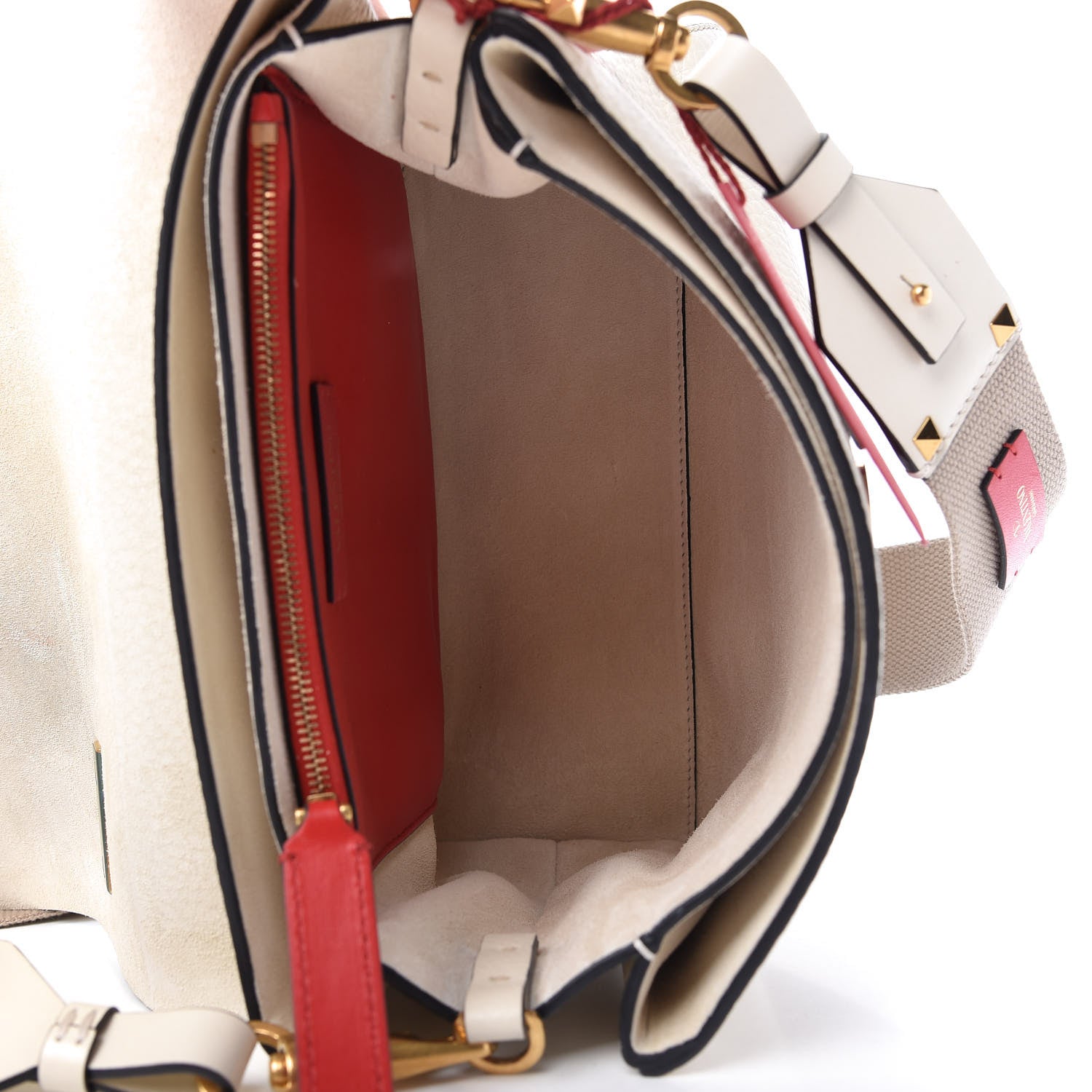 Valentino Garavani Pebbled Calfskin VRing Shoulder Bag Light Ivory 5 of 11