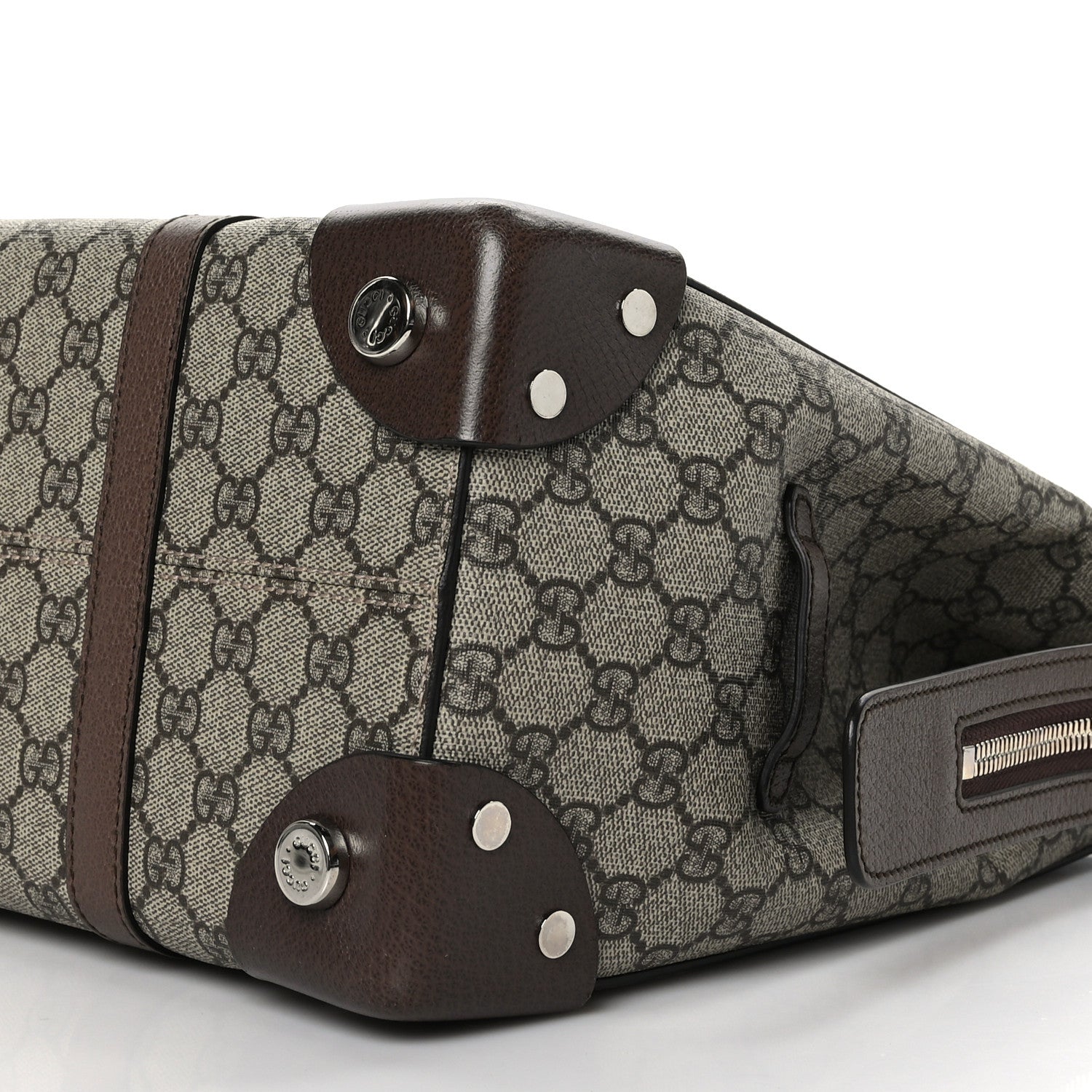 Gucci GG Supreme Monogram Textured Dollar Calfskin Medium Detail Tote Beige Ebony New Acero 9 of 9