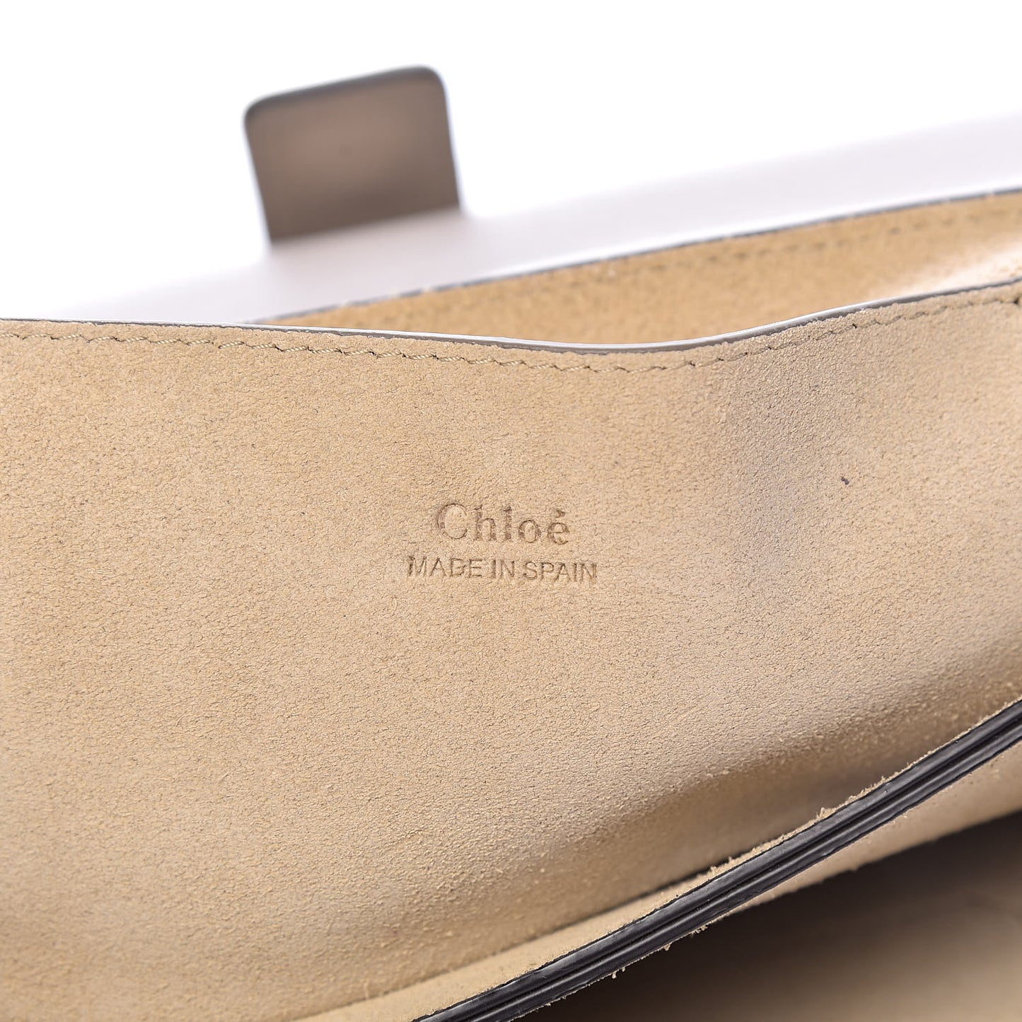 Suede Calfskin Small Faye Shoulder Bag Motty Grey
