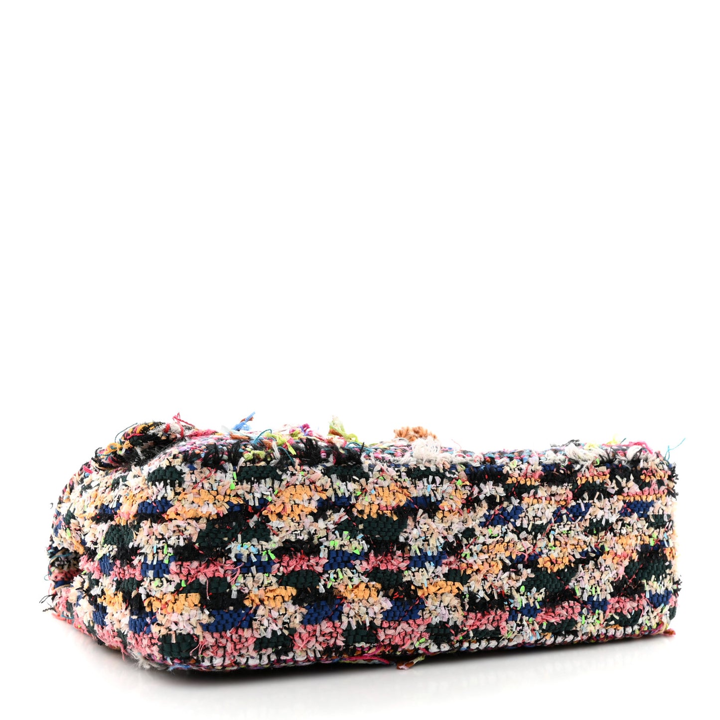 Tweed Pompom Paris Dubai Jumbo Flap Bag Multicolor