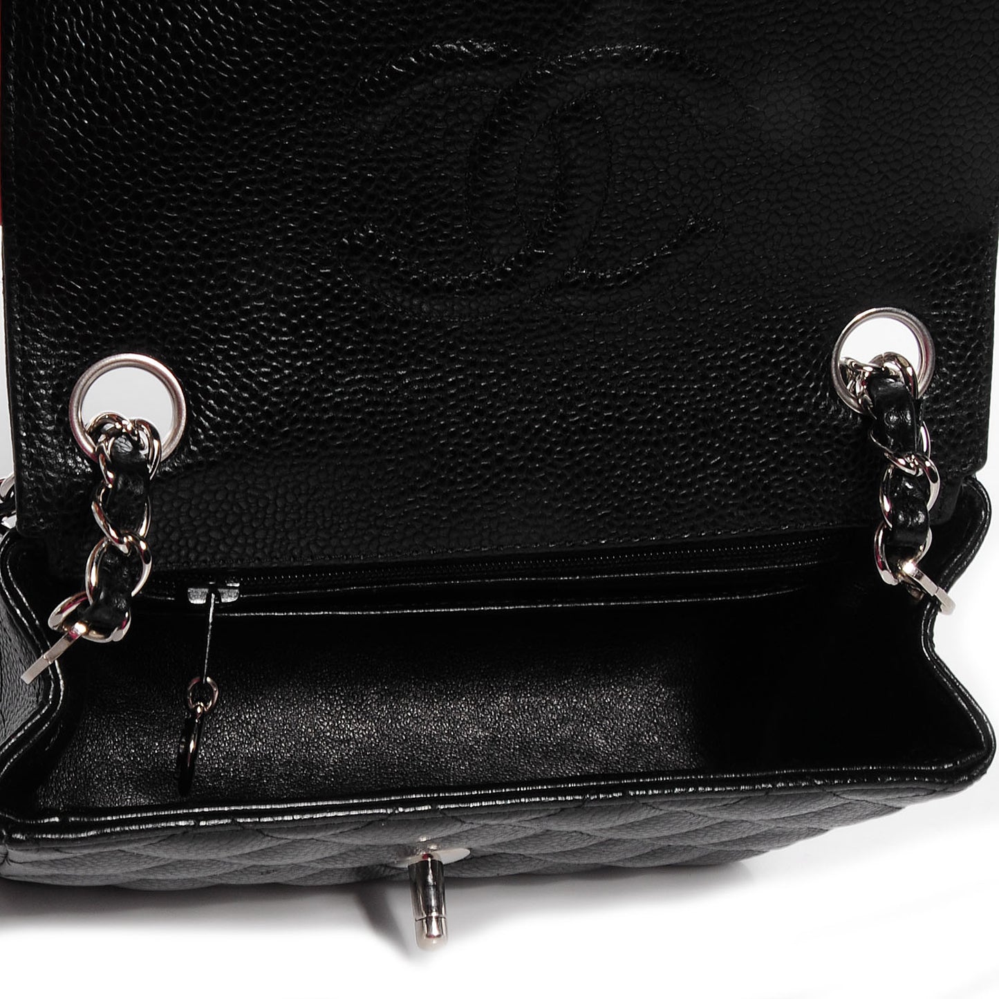 Caviar Quilted Mini Square Flap Bag Black