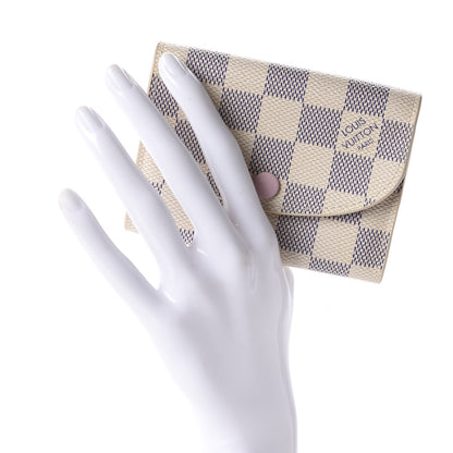 Louis Vuitton Damier Azur Rosalie Coin Purse Rose Ballerine 2 of 10