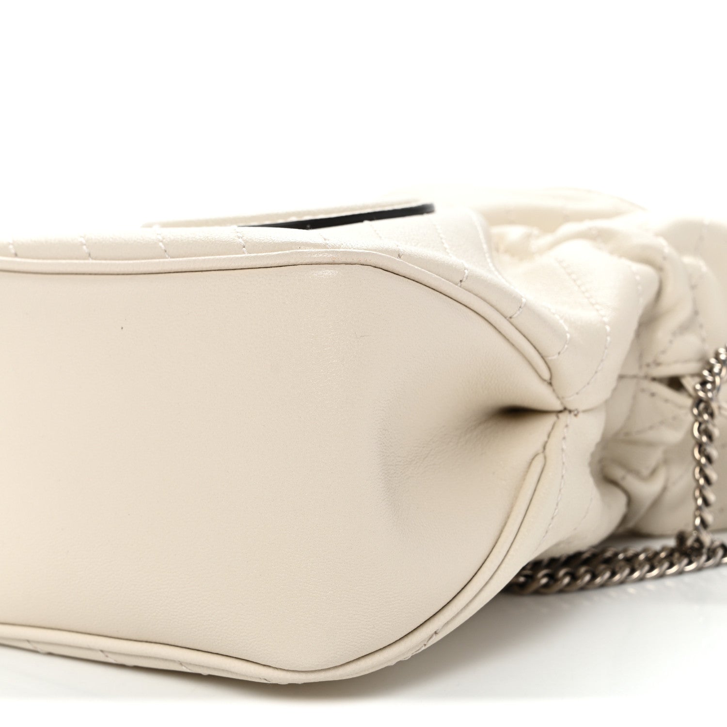 Gucci Sakai Be Green Calfskin Diagonal Stitched Mini Blondie Bucket Bag Mystic White 10 of 10