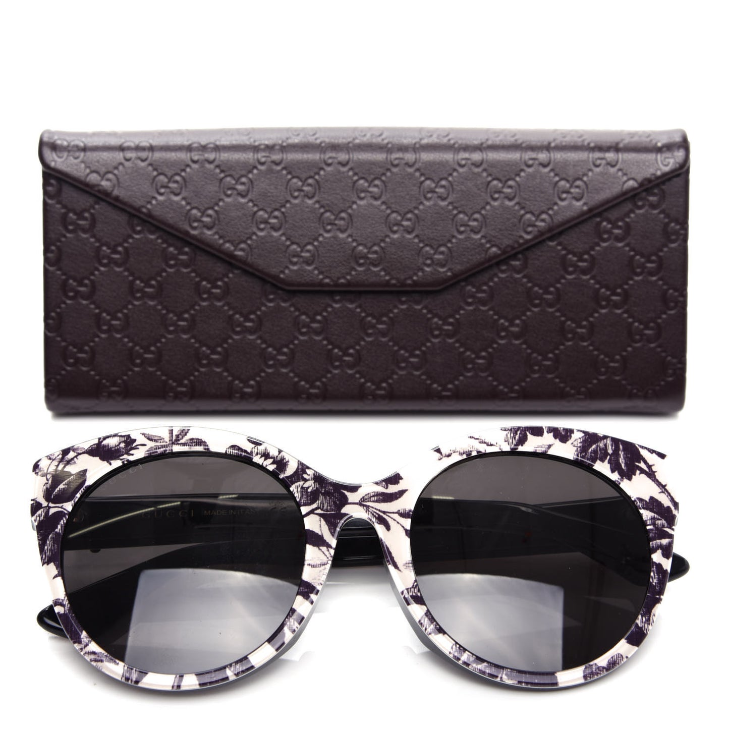 Acetate Floral Round GG Sunglasses GG0028SA White