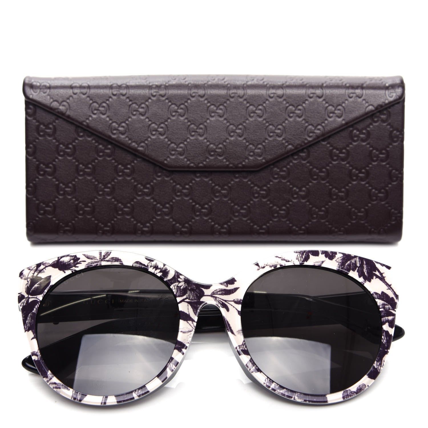 Gucci Acetate Floral Round GG Sunglasses GG0028SA White 8 of 8
