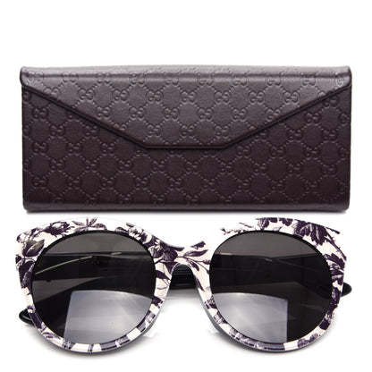 Gucci Acetate Floral Round GG Sunglasses GG0028SA White 8 of 8