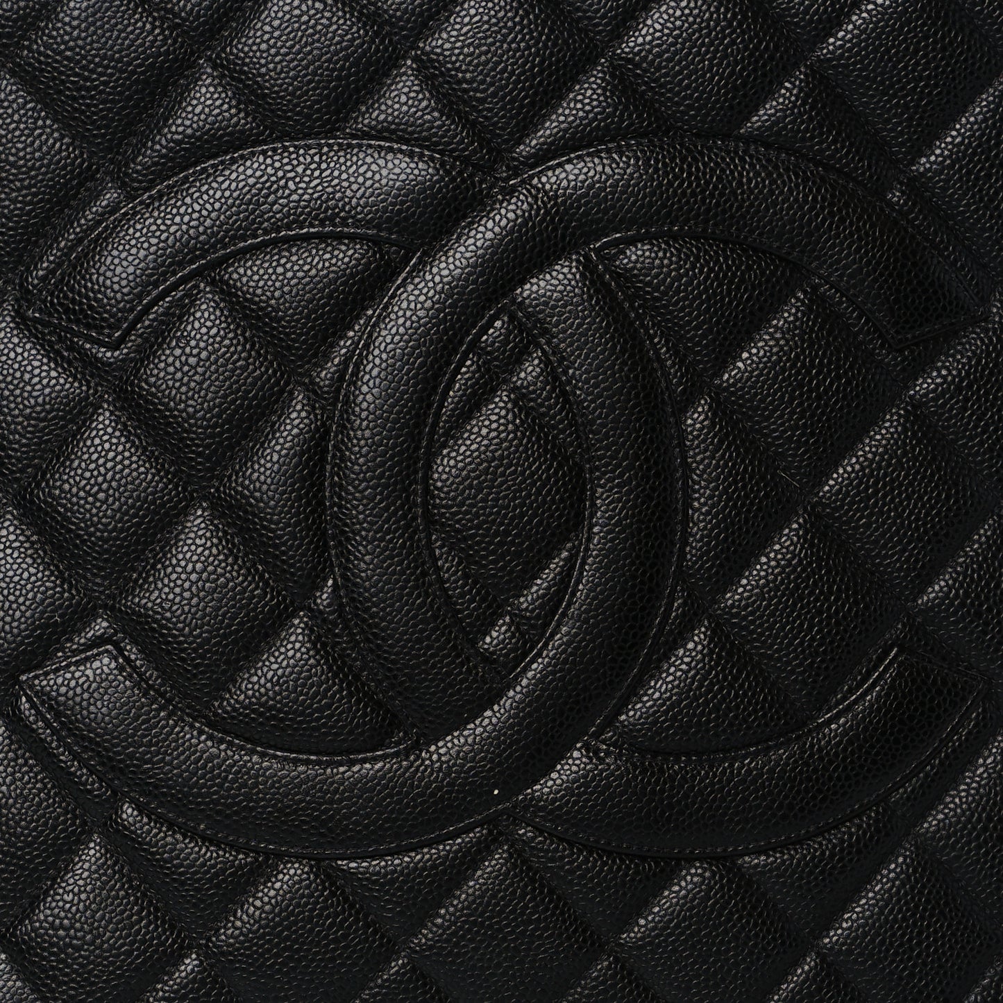 Caviar Quilted Medallion Tote Black