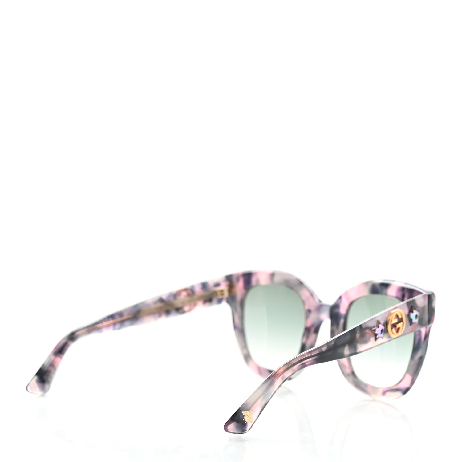 Gucci Round Frame GG Star Sunglasses GG0207S Grey Pink 4 of 8