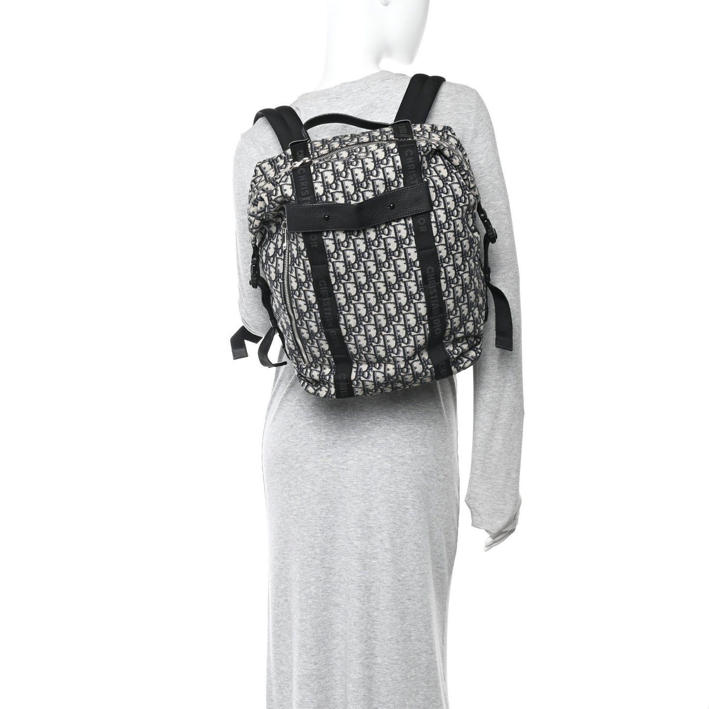 Oblique Calfskin Safari Backpack Navy Blue