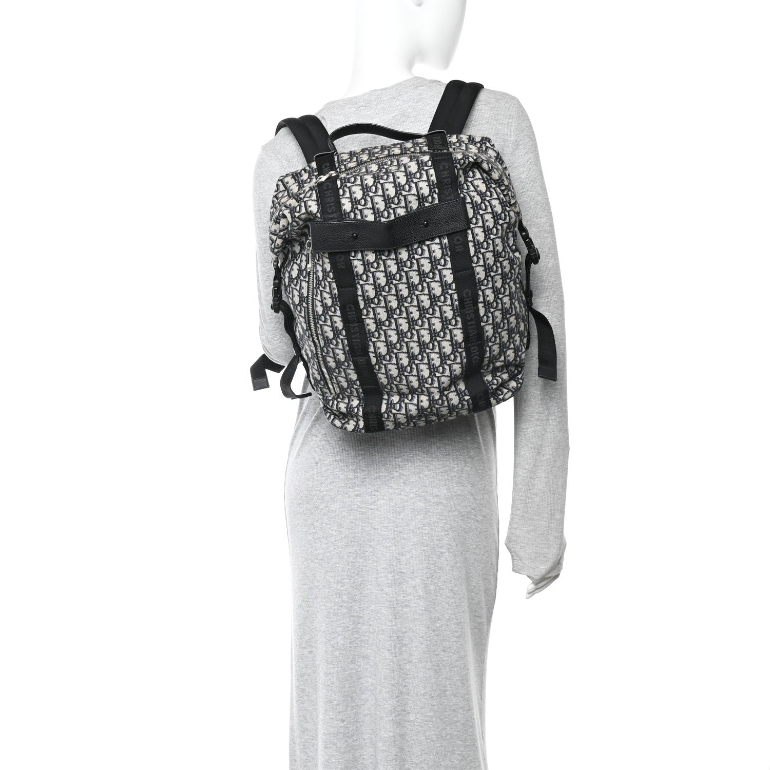 Christian Dior Oblique Calfskin Safari Backpack Navy Blue 2 of 11