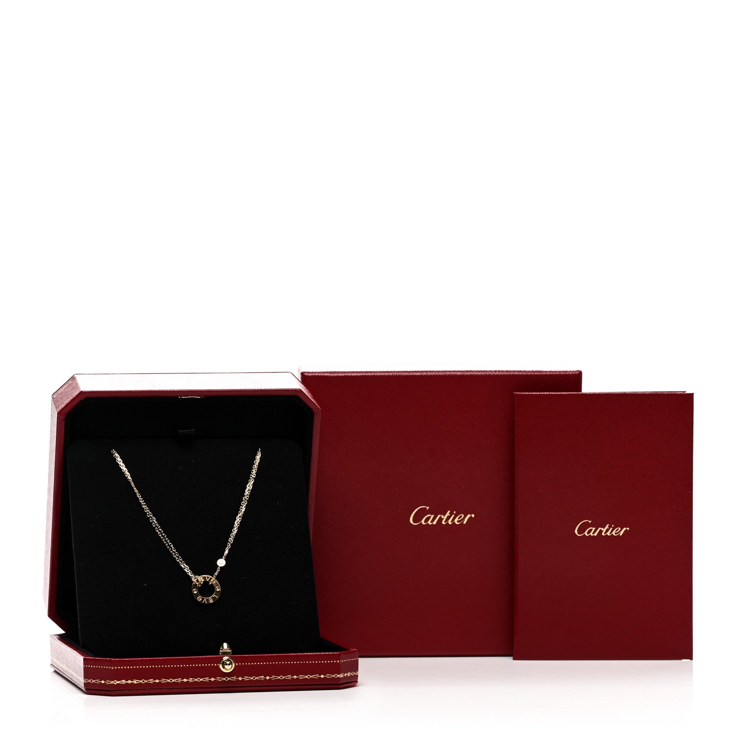 Cartier 18K Yellow Gold 2 Diamond LOVE Necklace 6 of 6