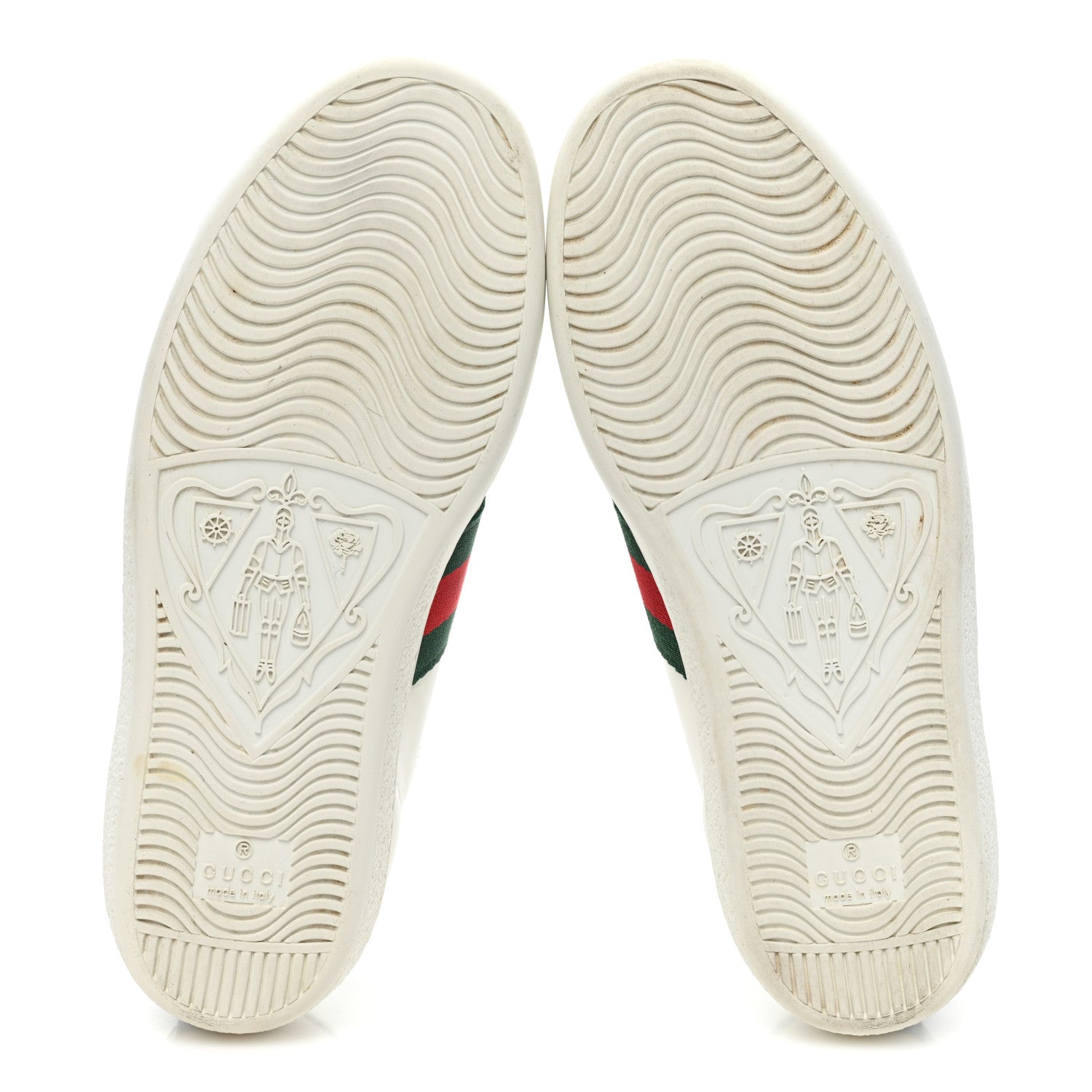 Gucci Calfskin Crocodile Web Womens Ace Sneakers 35 White Green 6 of 9