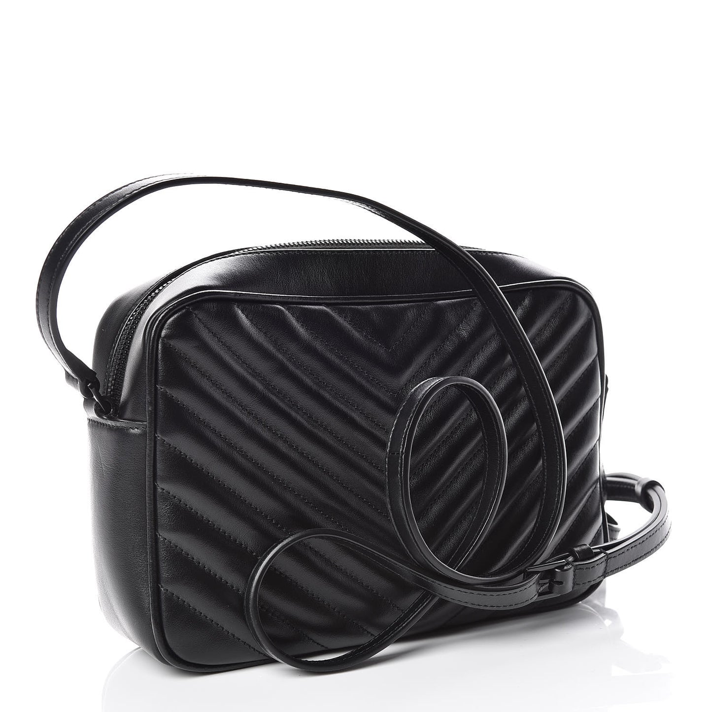 Calfskin Matelasse Monogram Lou Camera Bag Black