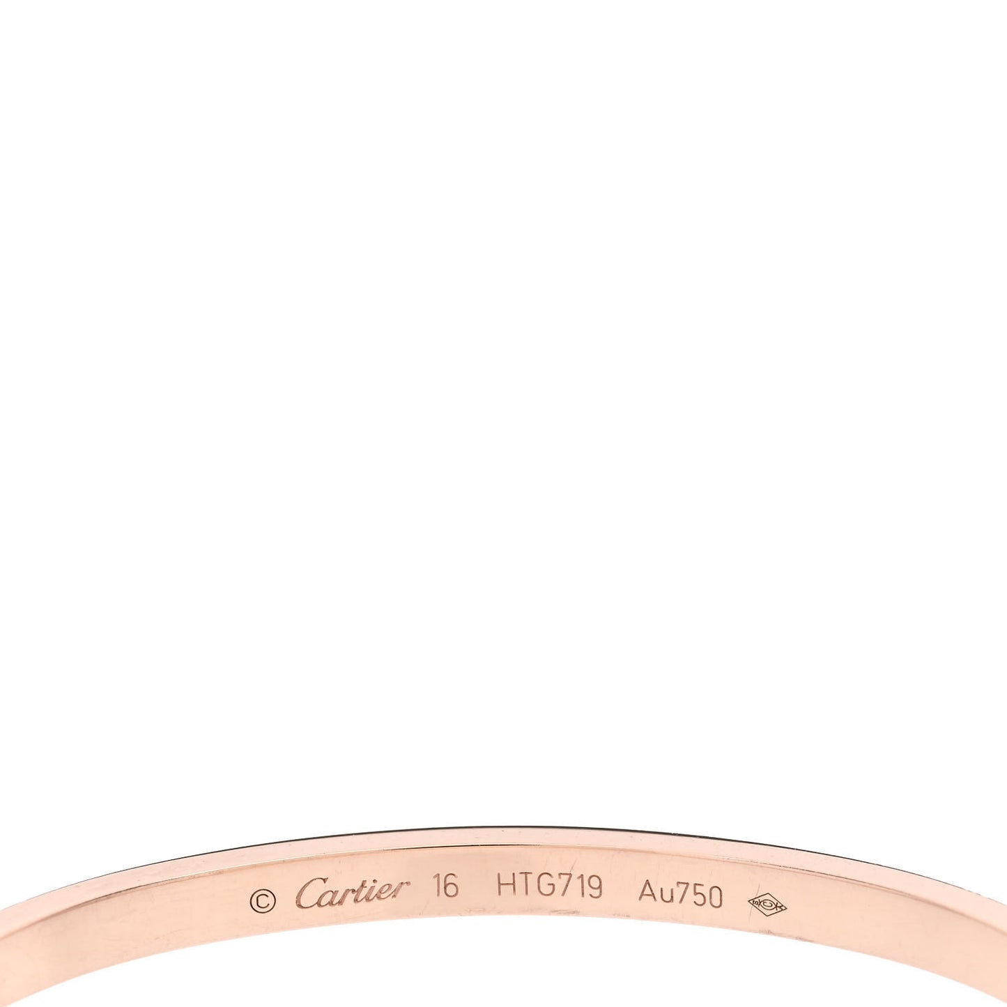 18K Pink Gold 6 Diamond Small LOVE Bracelet 16