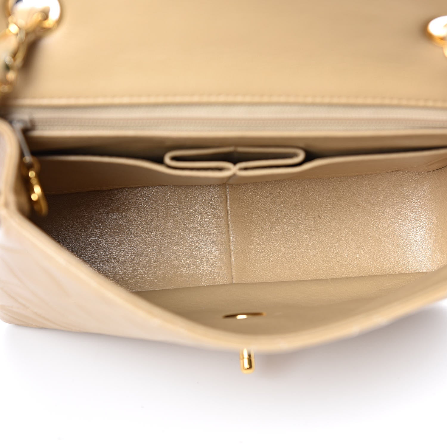 Chanel Lambskin Quilted Mini Square Flap Beige 5 of 12