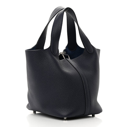 Hermes Taurillon Clemence Picotin Lock 18 PM Bleu Nuit 3 of 12
