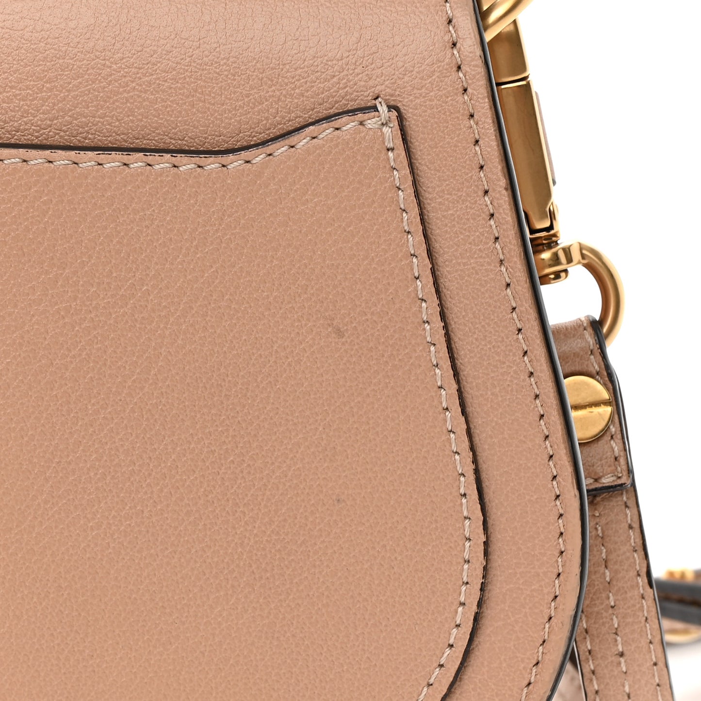 Calfskin Suede Small Nile Bracelet Bag Biscotti Beige