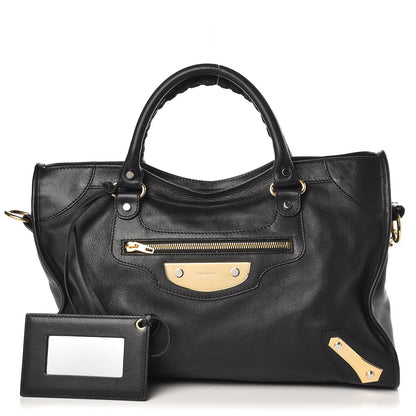 Balenciaga Veau Amp Plate Gold Hardware City Black 1 of 7