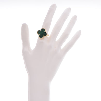 Van Cleef & Arpels 18K Yellow Gold Malachite Magic Alhambra Ring 53 6.25 2 of 9